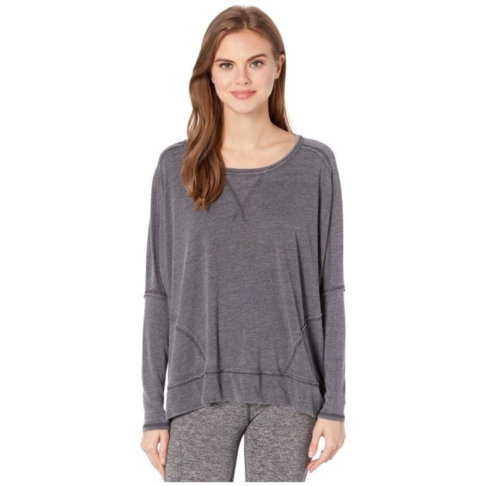 FP Movement ACTIVATE Gray Burnout Oversized Dolman Sleeve‎ Top with Pockets